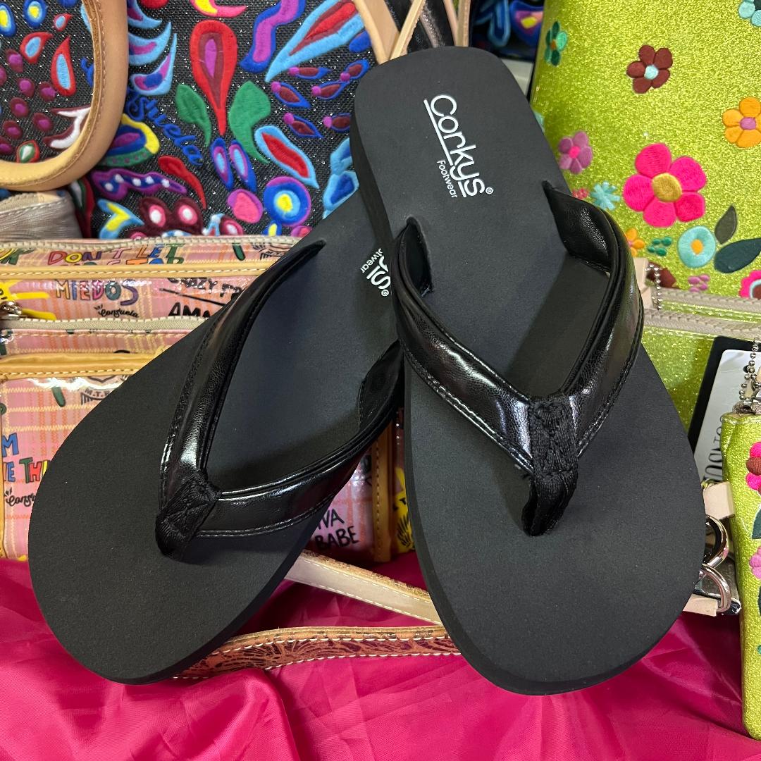 Summer Plans Black Flip Flops