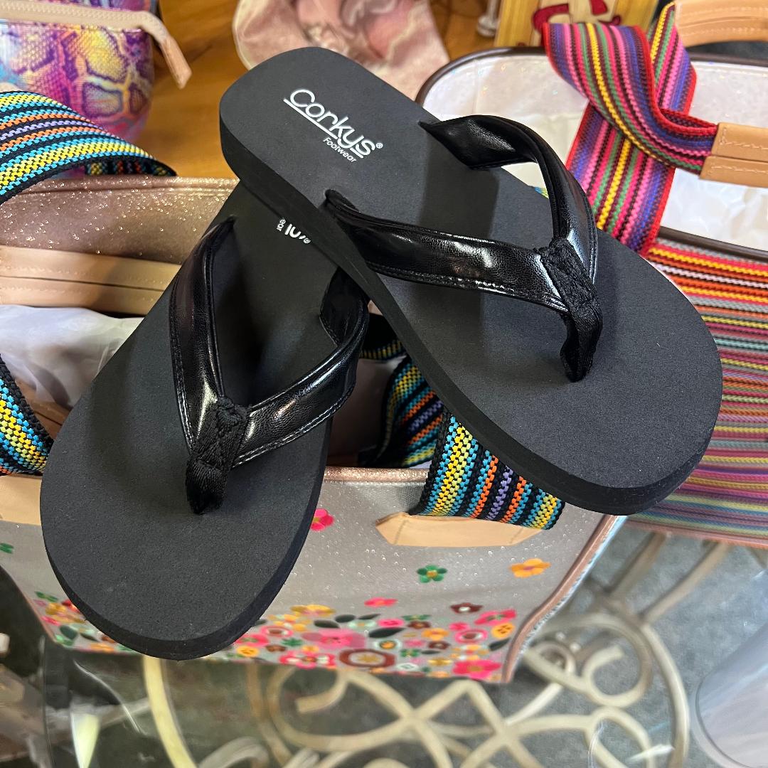 Summer Plans Black Flip Flops