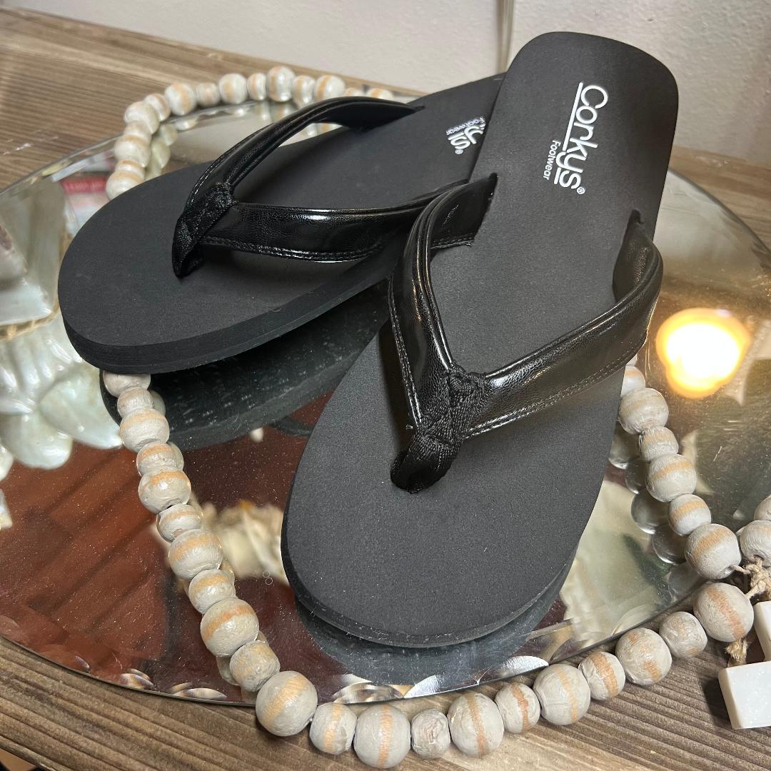 Summer Plans Black Flip Flops