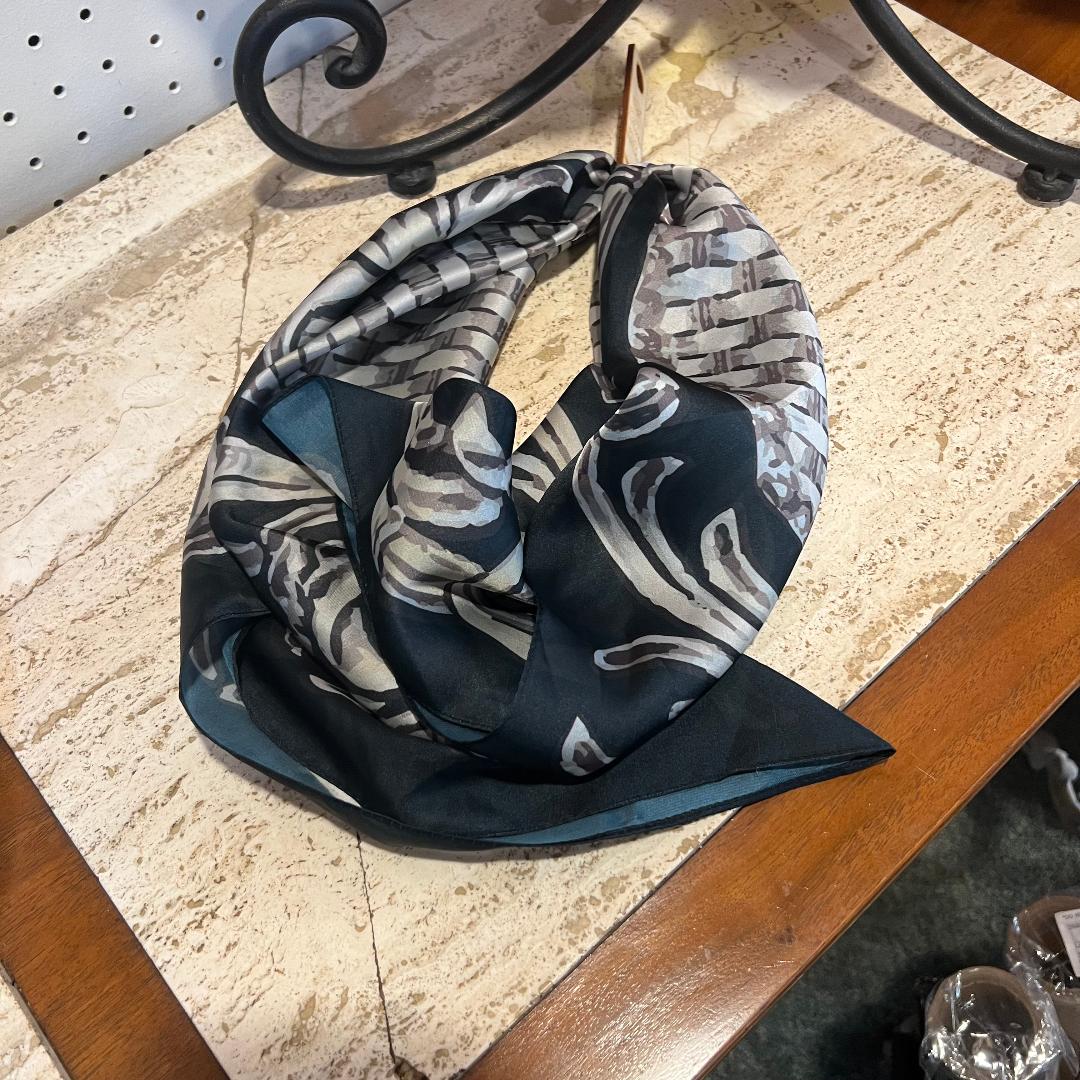 Black Taupe and Gray Wild Rag Bandana Scarf