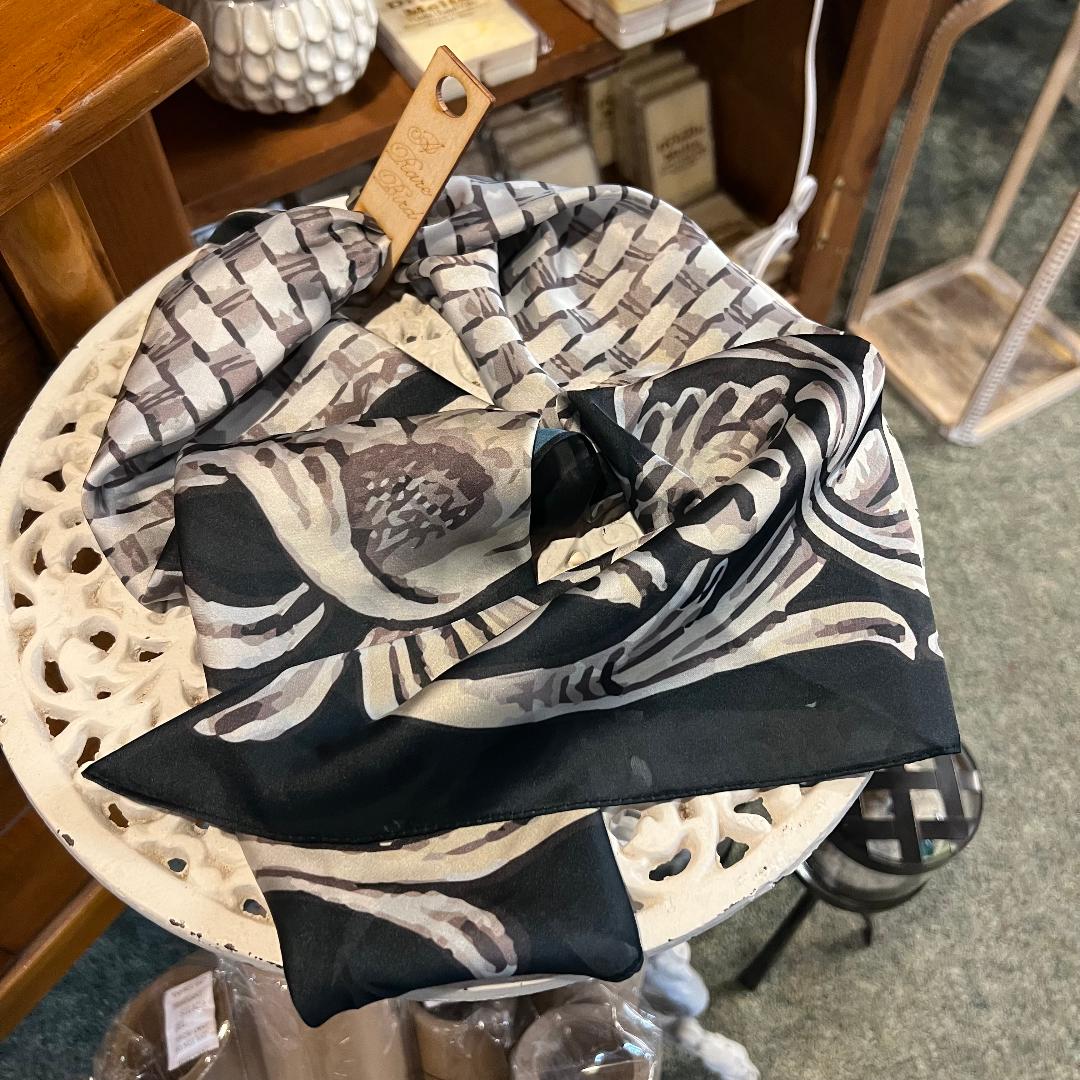Black Taupe and Gray Wild Rag Bandana Scarf