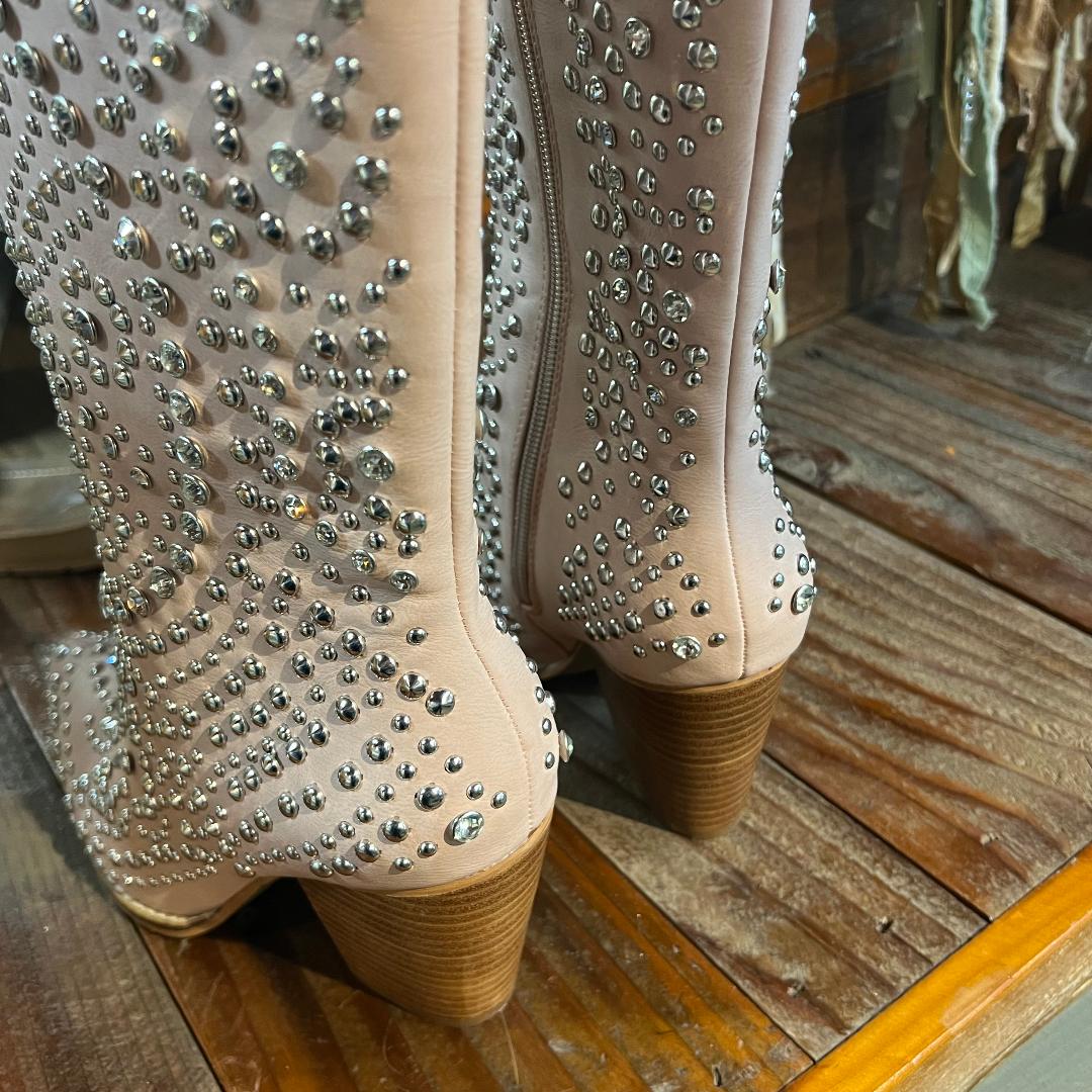 Boot Scootin BEDAZZELED Blush Calf Boot