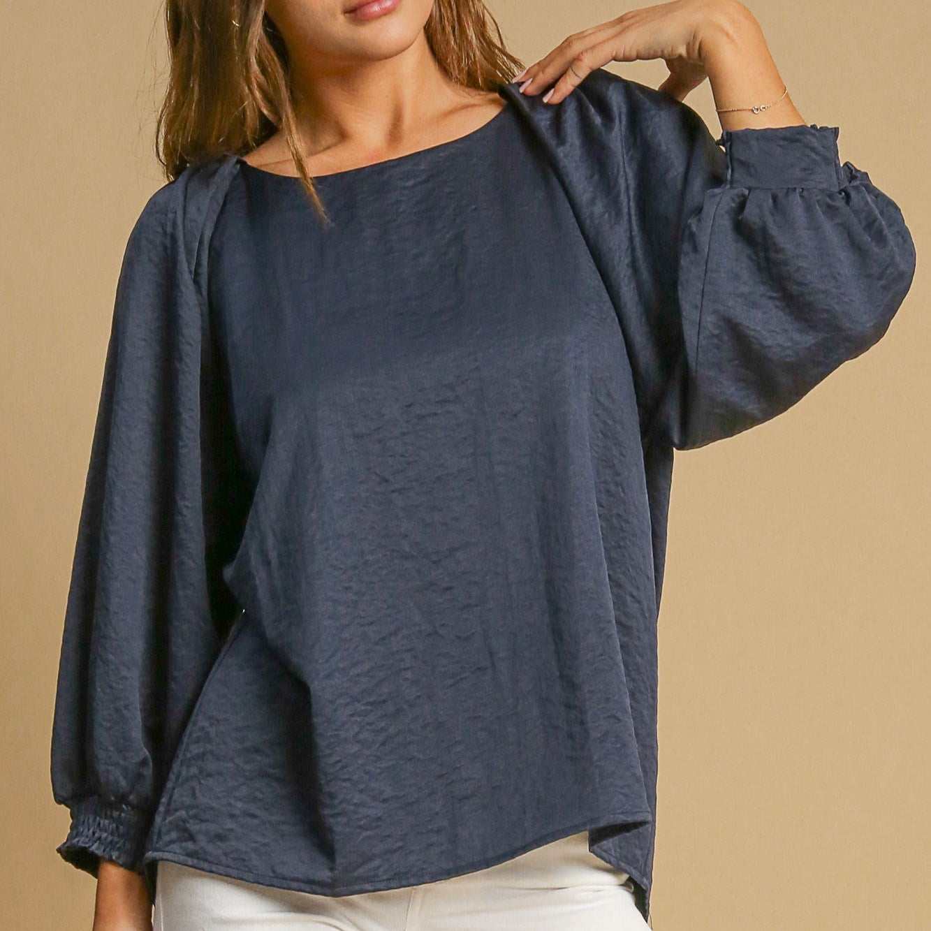 Round Neck High Low Top Midnight