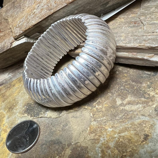 Bold Silver Stretch Bracelet