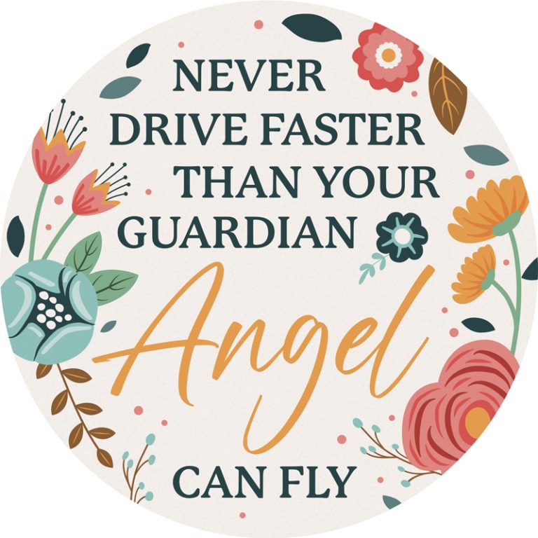 "Angel Can Fly" Round Car Coaster