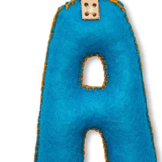 Turquoise Felt Alphabet Charms