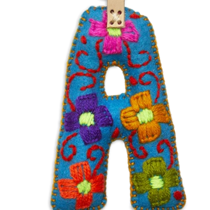 Turquoise Felt Alphabet Charms