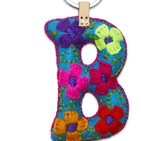 Turquoise Felt Alphabet Charms
