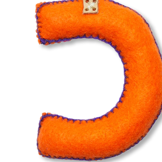 ORANGE MULTI Felt Alphabet Charms