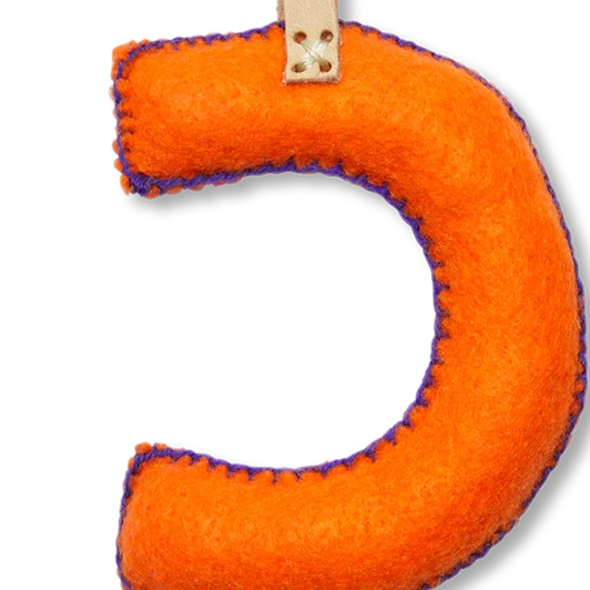 ORANGE MULTI Felt Alphabet Charms