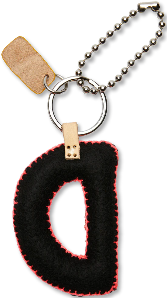 BLACK MULTI Felt Alphabet Charms