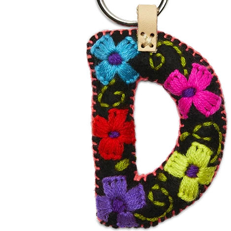 BLACK MULTI Felt Alphabet Charms