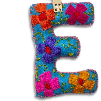 Turquoise Felt Alphabet Charms