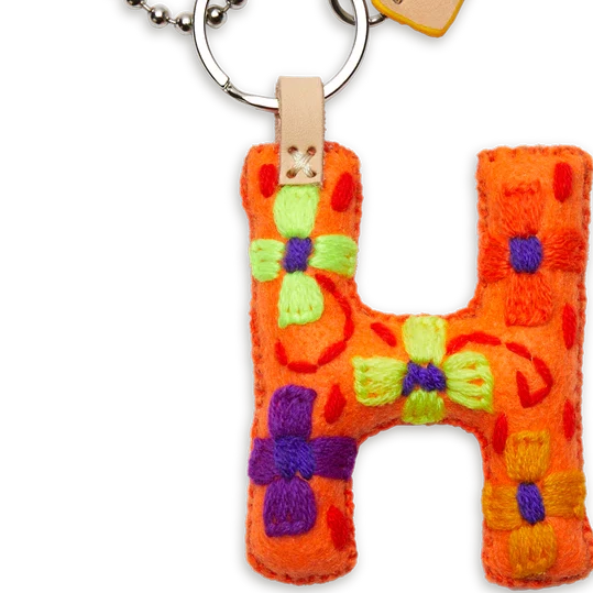 ORANGE MULTI Felt Alphabet Charms