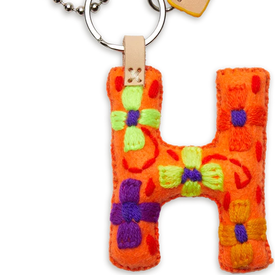 ORANGE MULTI Felt Alphabet Charms