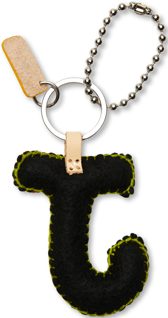 BLACK MULTI Felt Alphabet Charms