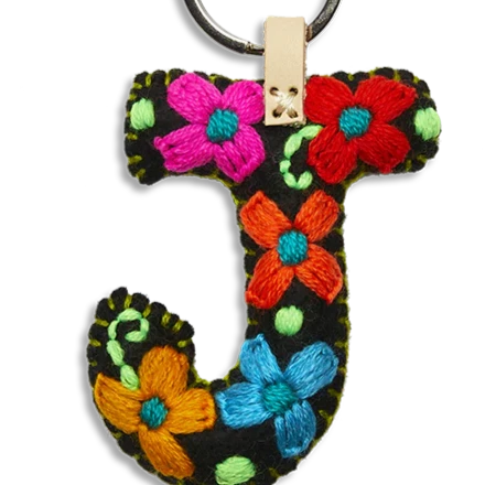 BLACK MULTI Felt Alphabet Charms