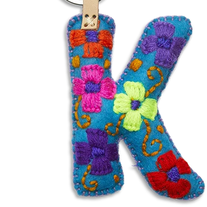 Turquoise Felt Alphabet Charms