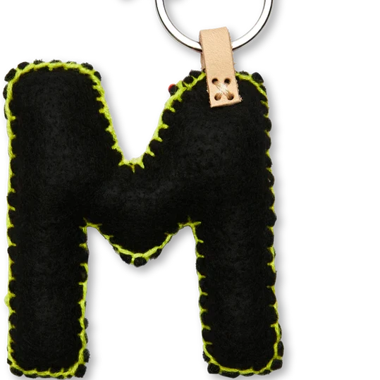 BLACK MULTI Felt Alphabet Charms
