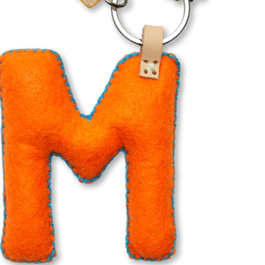 ORANGE MULTI Felt Alphabet Charms