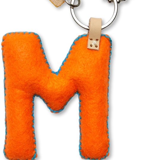 ORANGE MULTI Felt Alphabet Charms