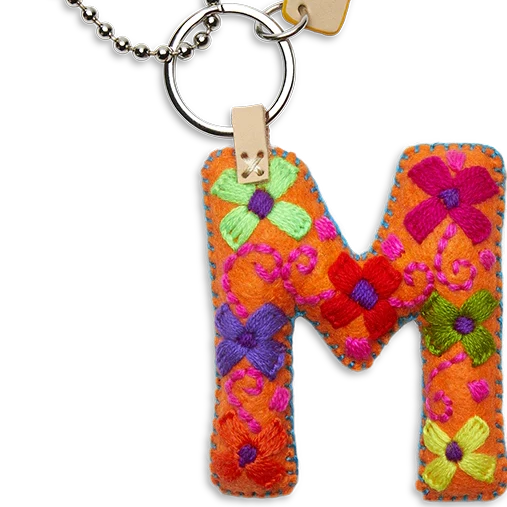 ORANGE MULTI Felt Alphabet Charms