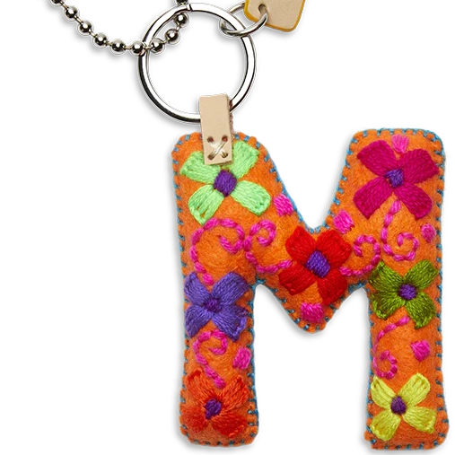 ORANGE MULTI Felt Alphabet Charms