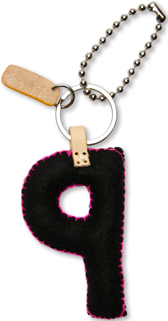 BLACK MULTI Felt Alphabet Charms