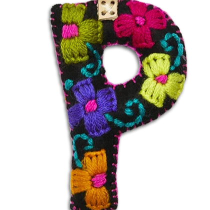 BLACK MULTI Felt Alphabet Charms