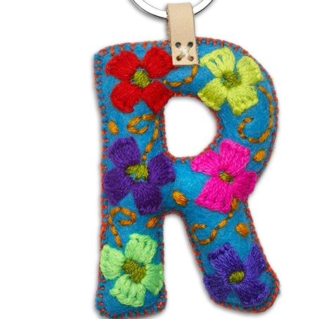 Turquoise Felt Alphabet Charms