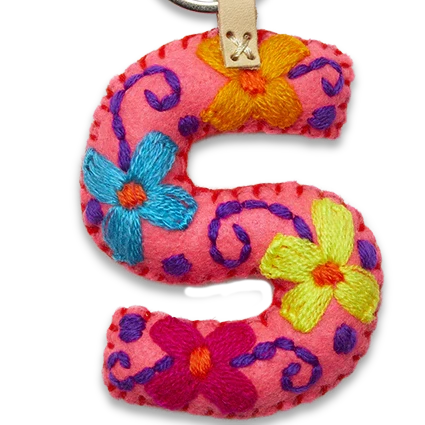 PINK MULTI Felt Alphabet Charms