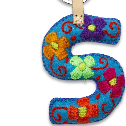 Turquoise Felt Alphabet Charms