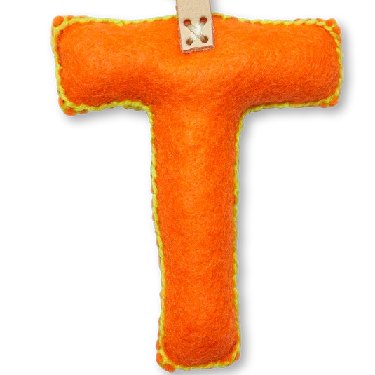 ORANGE MULTI Felt Alphabet Charms