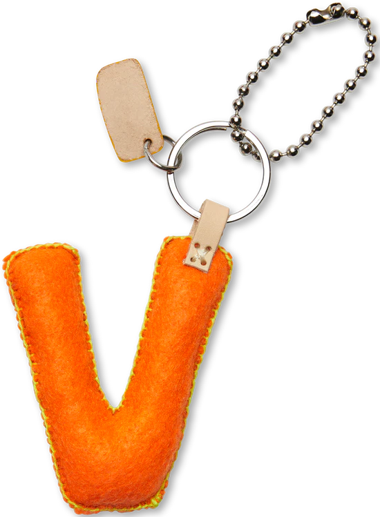 ORANGE MULTI Felt Alphabet Charms