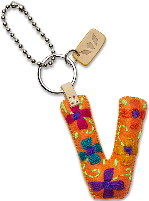 ORANGE MULTI Felt Alphabet Charms