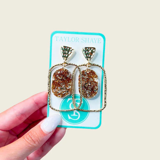 Gold Brighter Days Oval Hoop Earrings