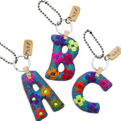 Turquoise Felt Alphabet Charms