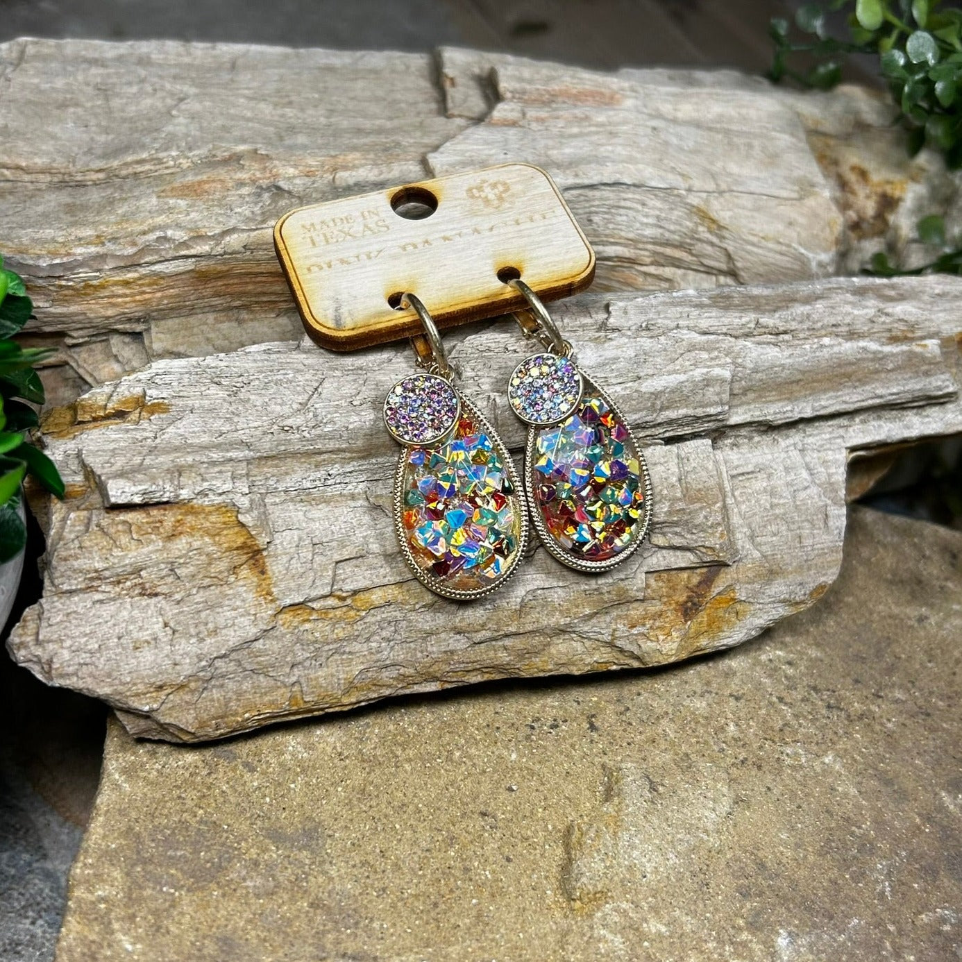 Confetti Tear Drop Earrings