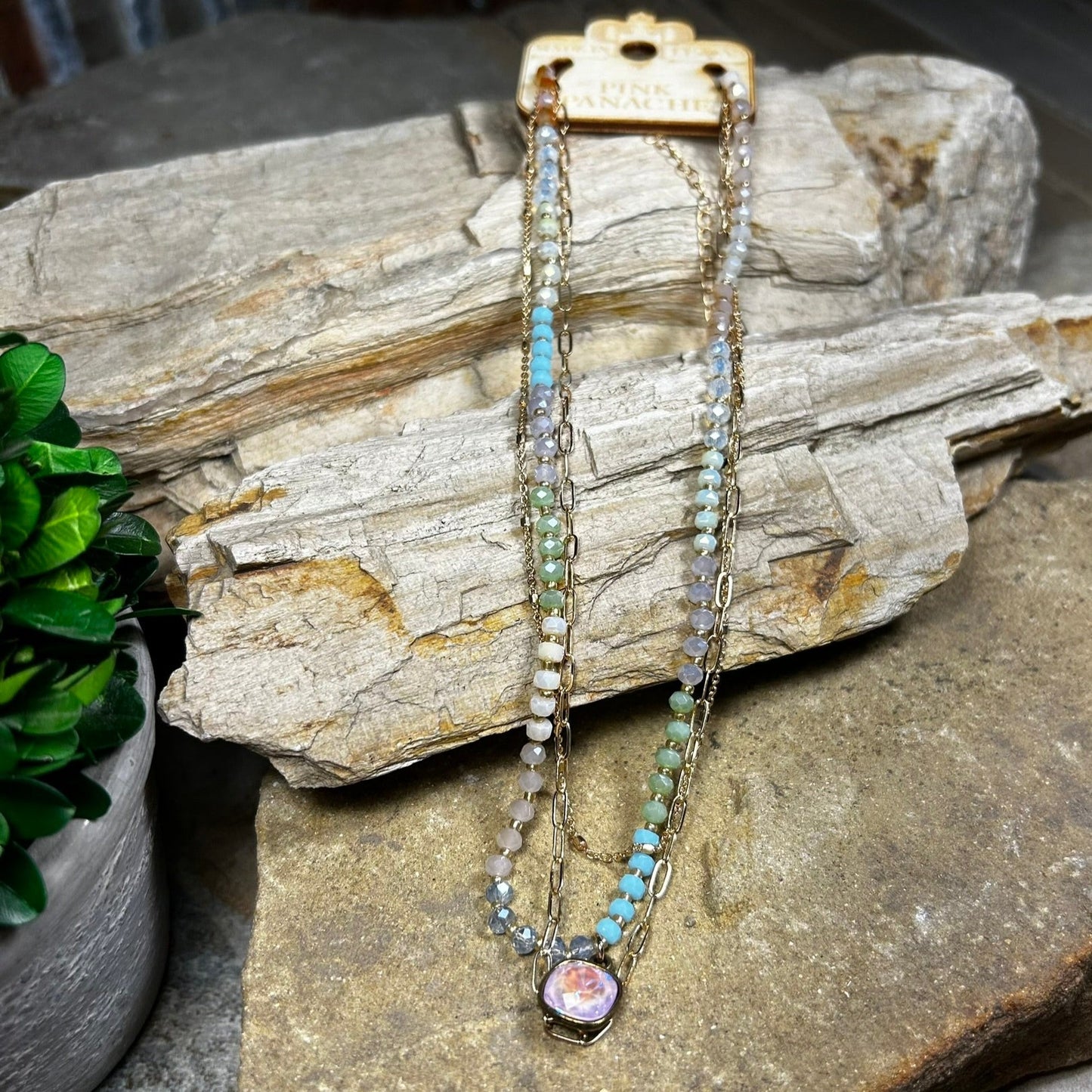 Lavender Triple Strand Necklace