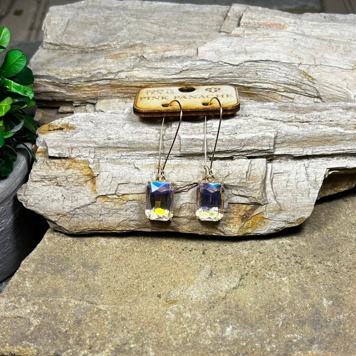 Light Pink Rhinestone Earrings