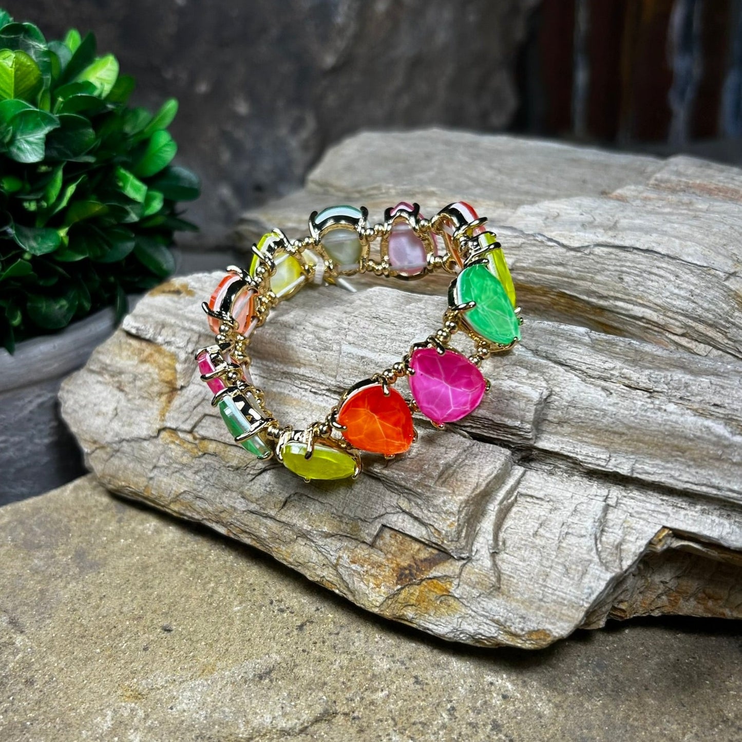 Neon Multicolor Teardrop Bracelet