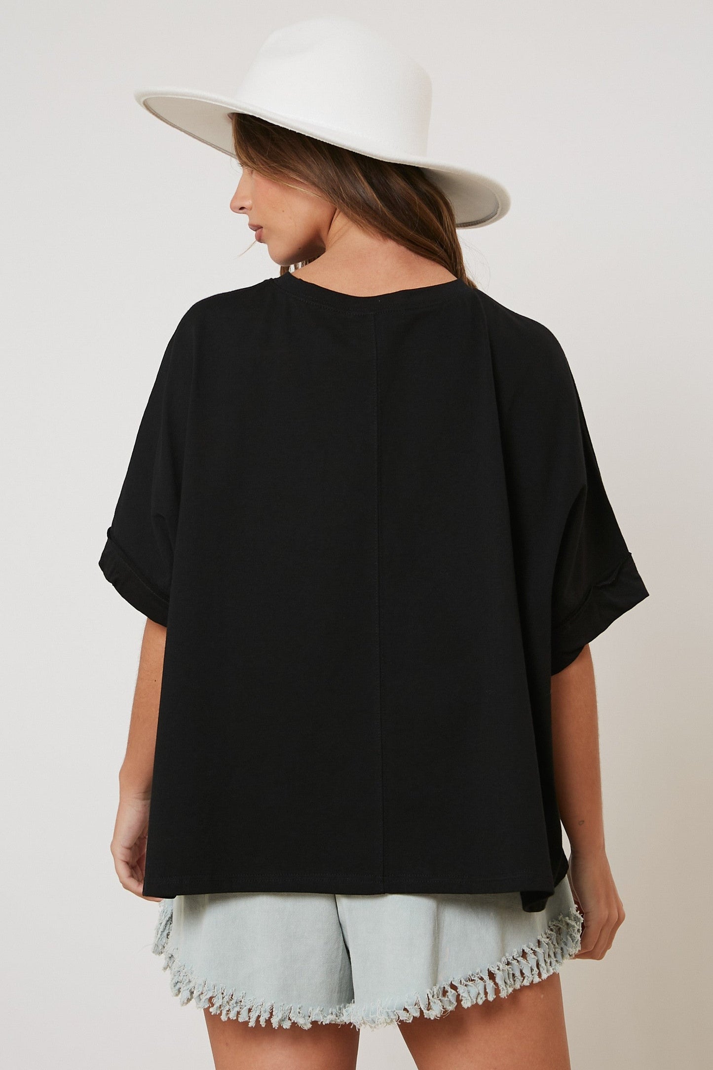 Queen of Moms Lurex Embroidery Oversized Tee