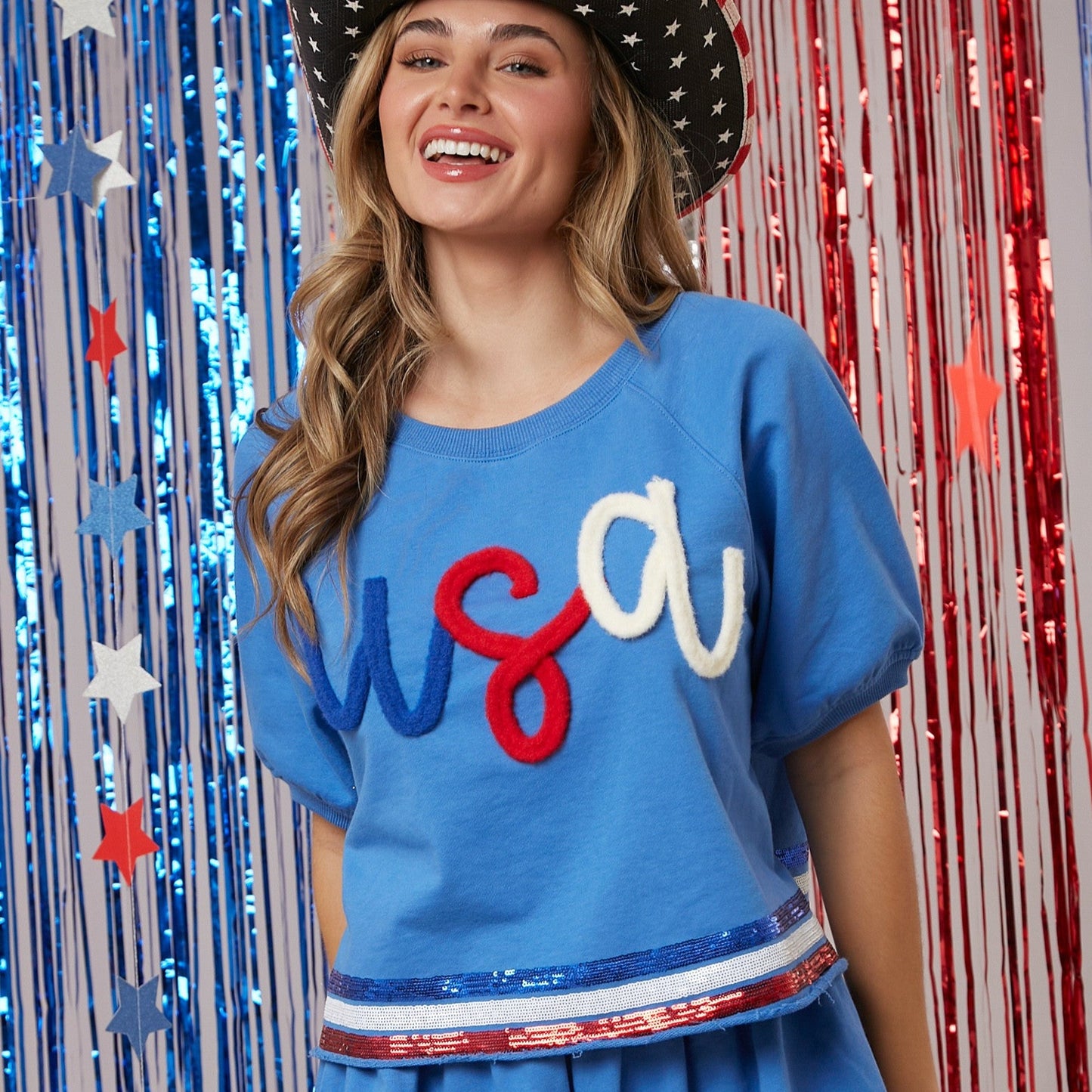 Yarn USA Embroidery Crop Top