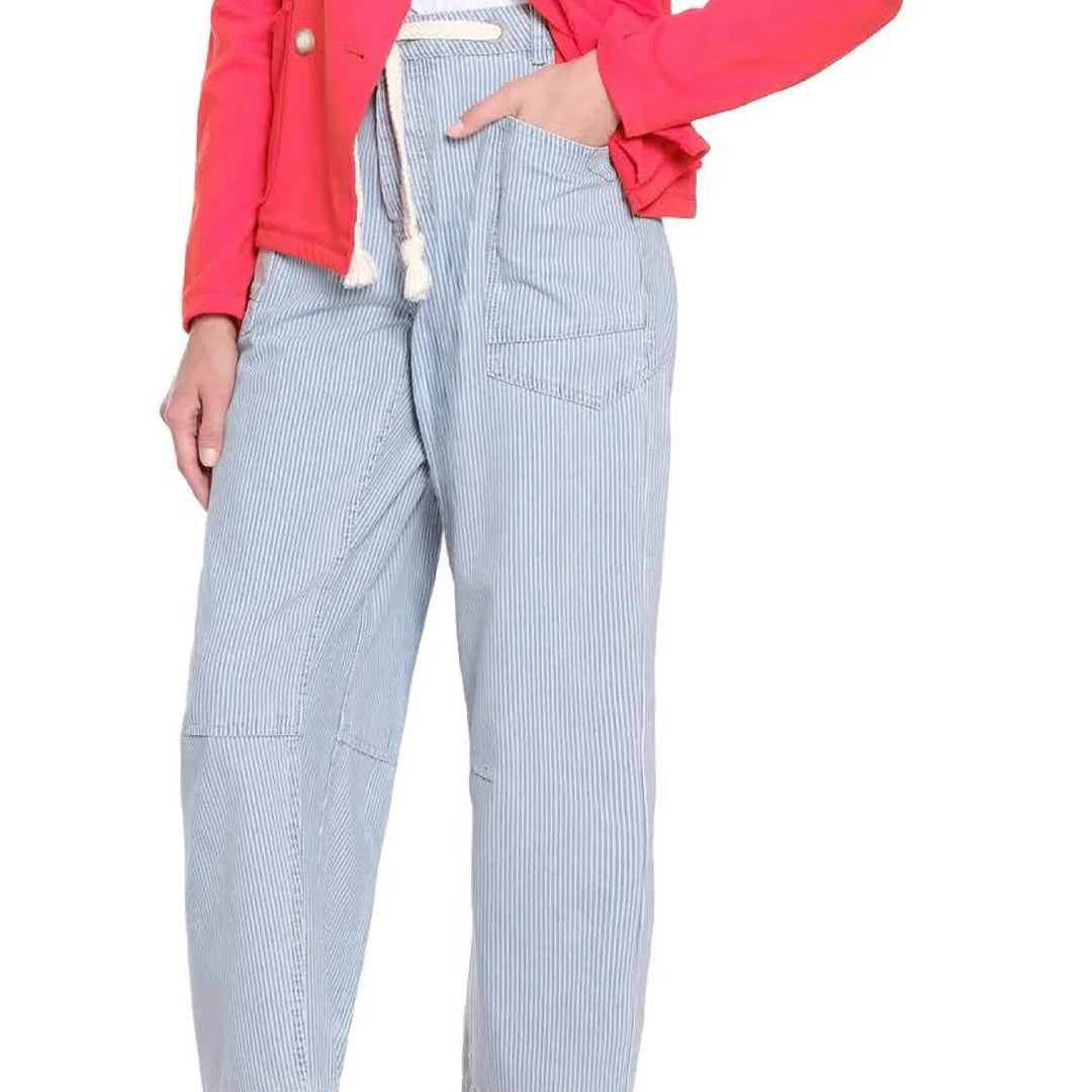 Tru Luxe Stripe Barrel Jean