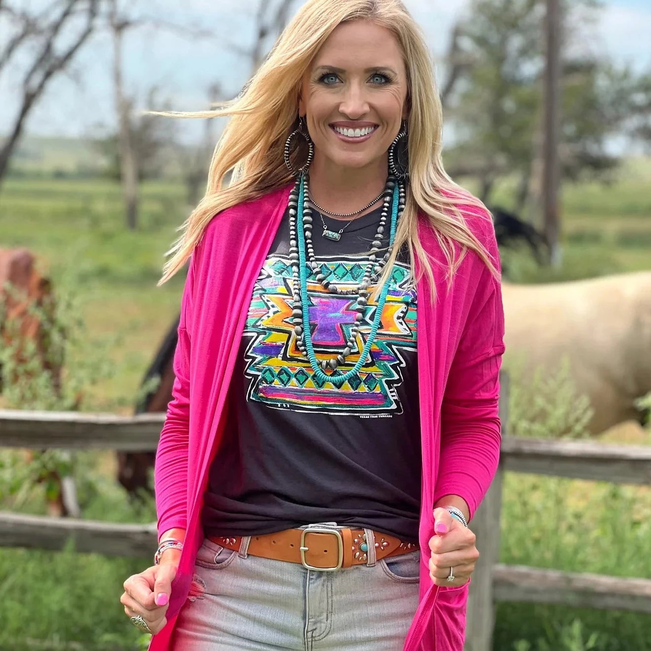 Neon Aztec Tee