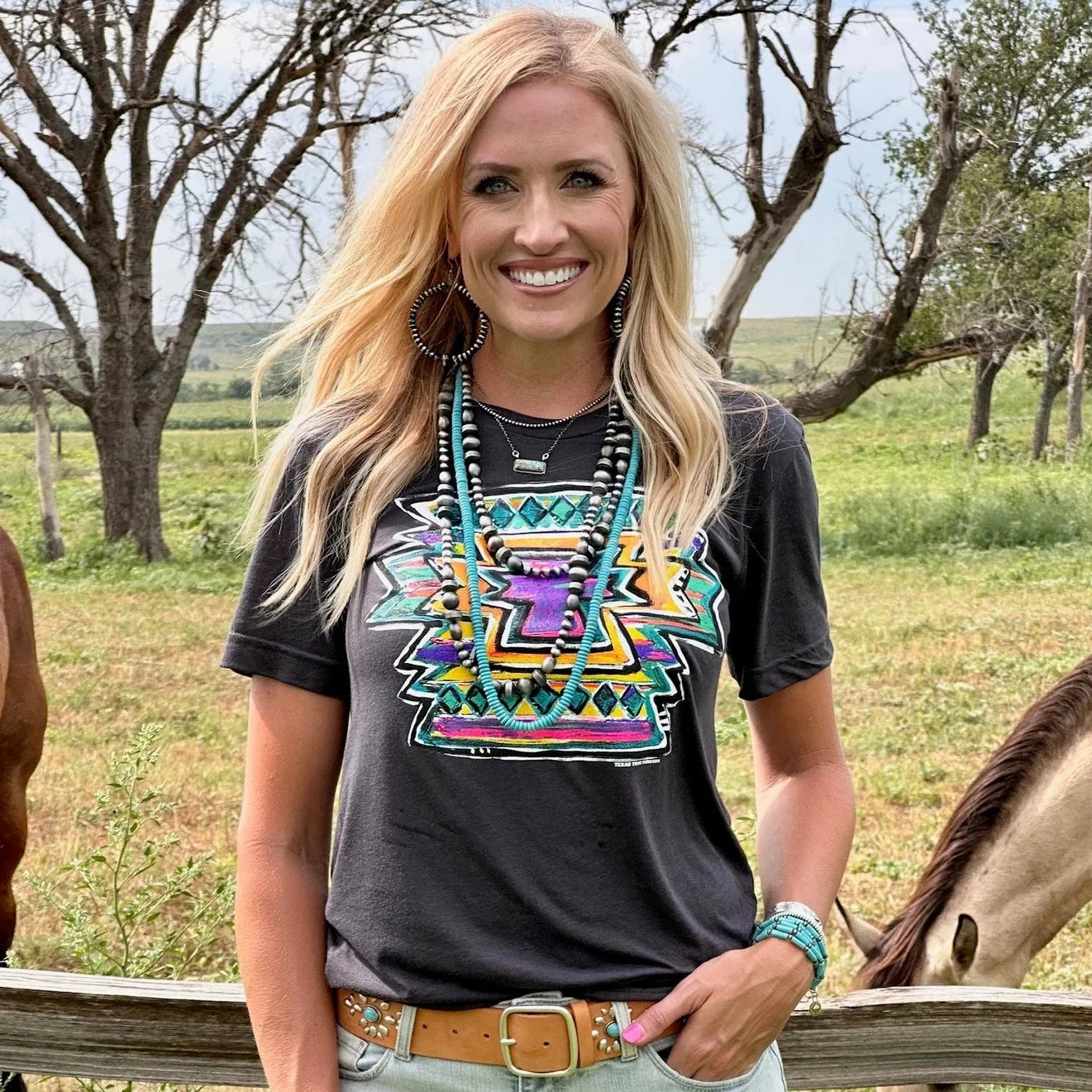 Neon Aztec Tee