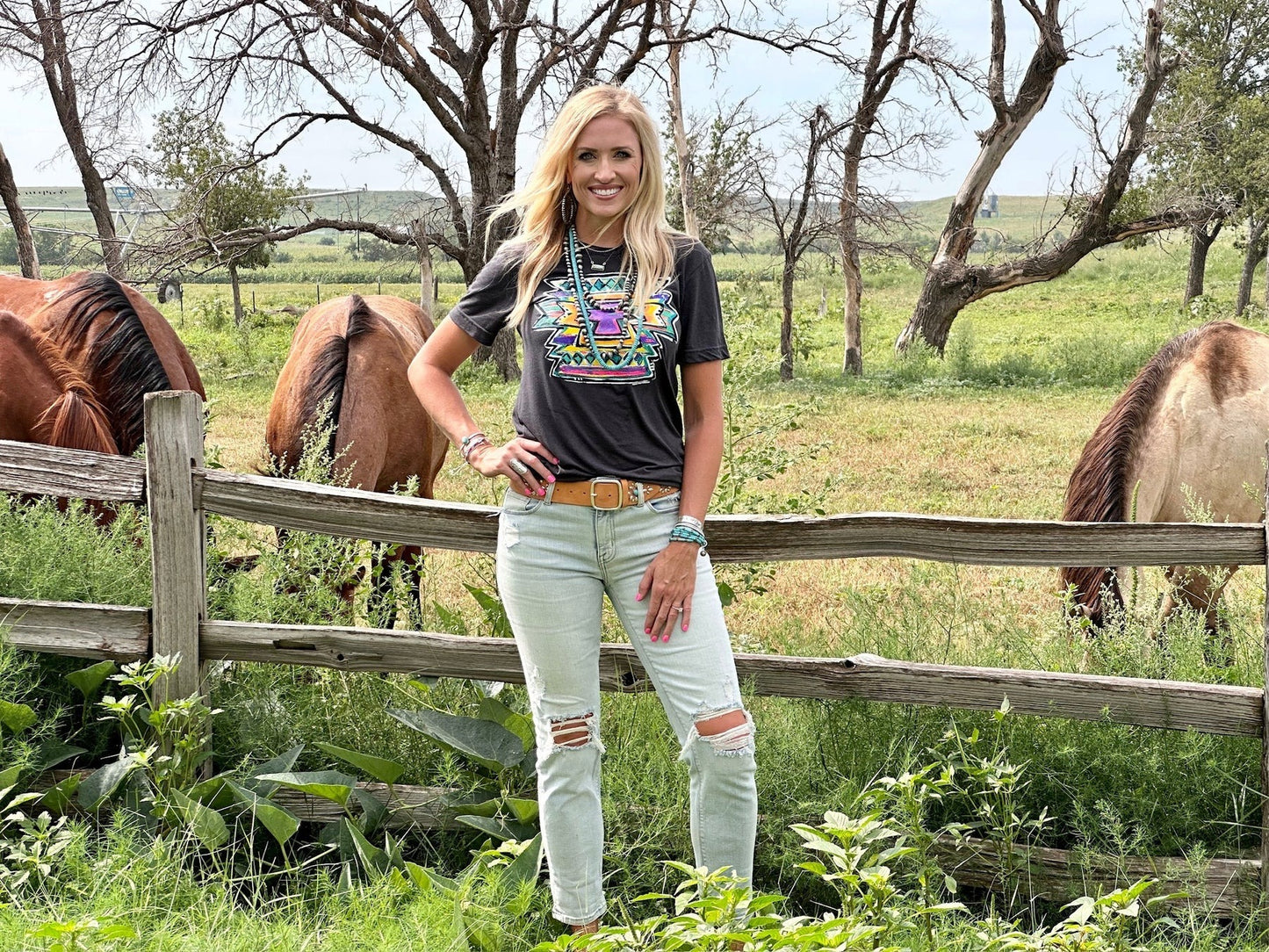 Neon Aztec Tee