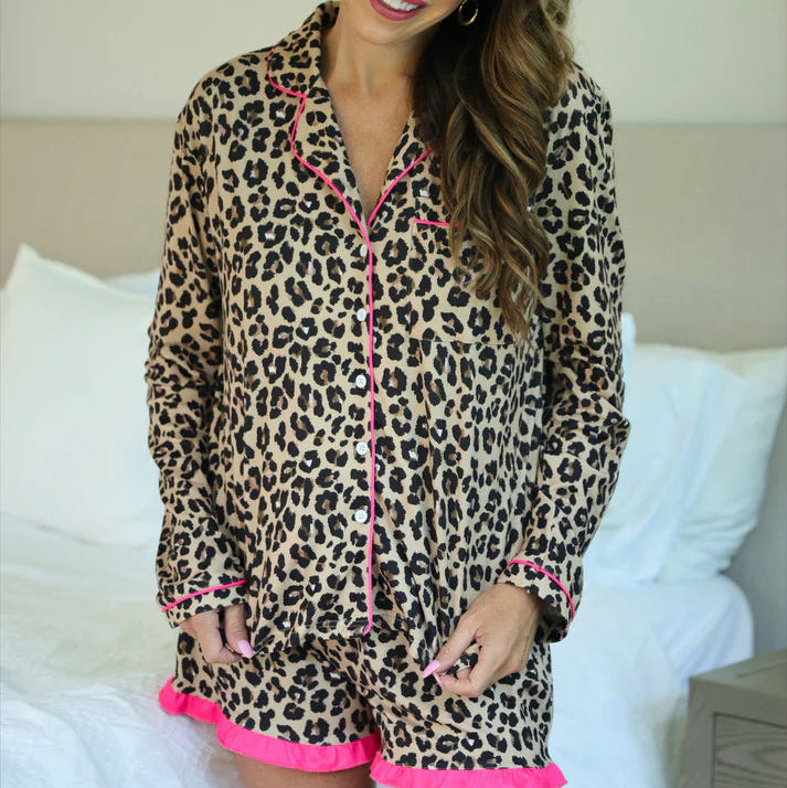 Prima Donna Leopard Ruffle Pajama Set