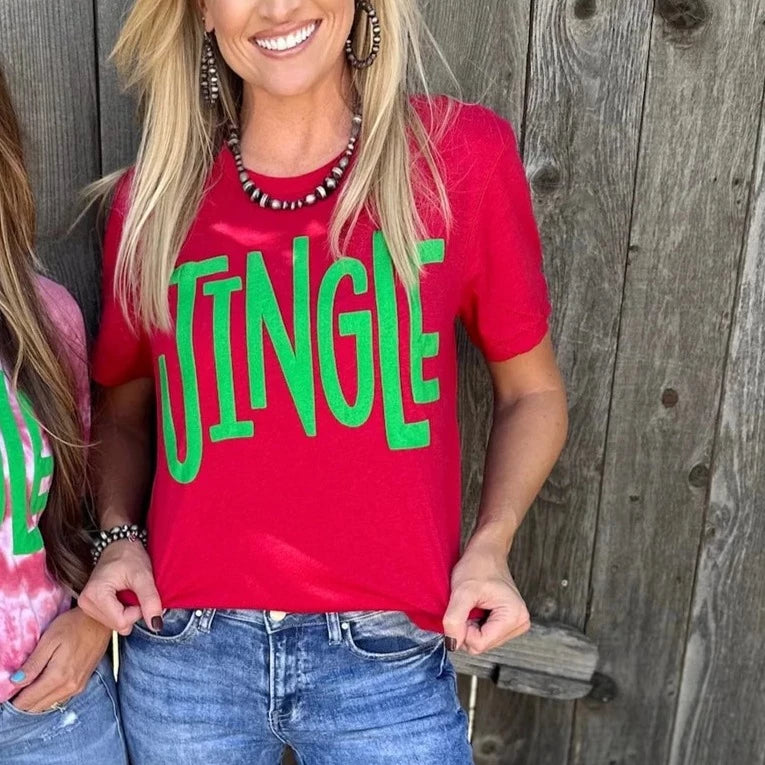 Jingle In Green Puff V- NECK Tee
