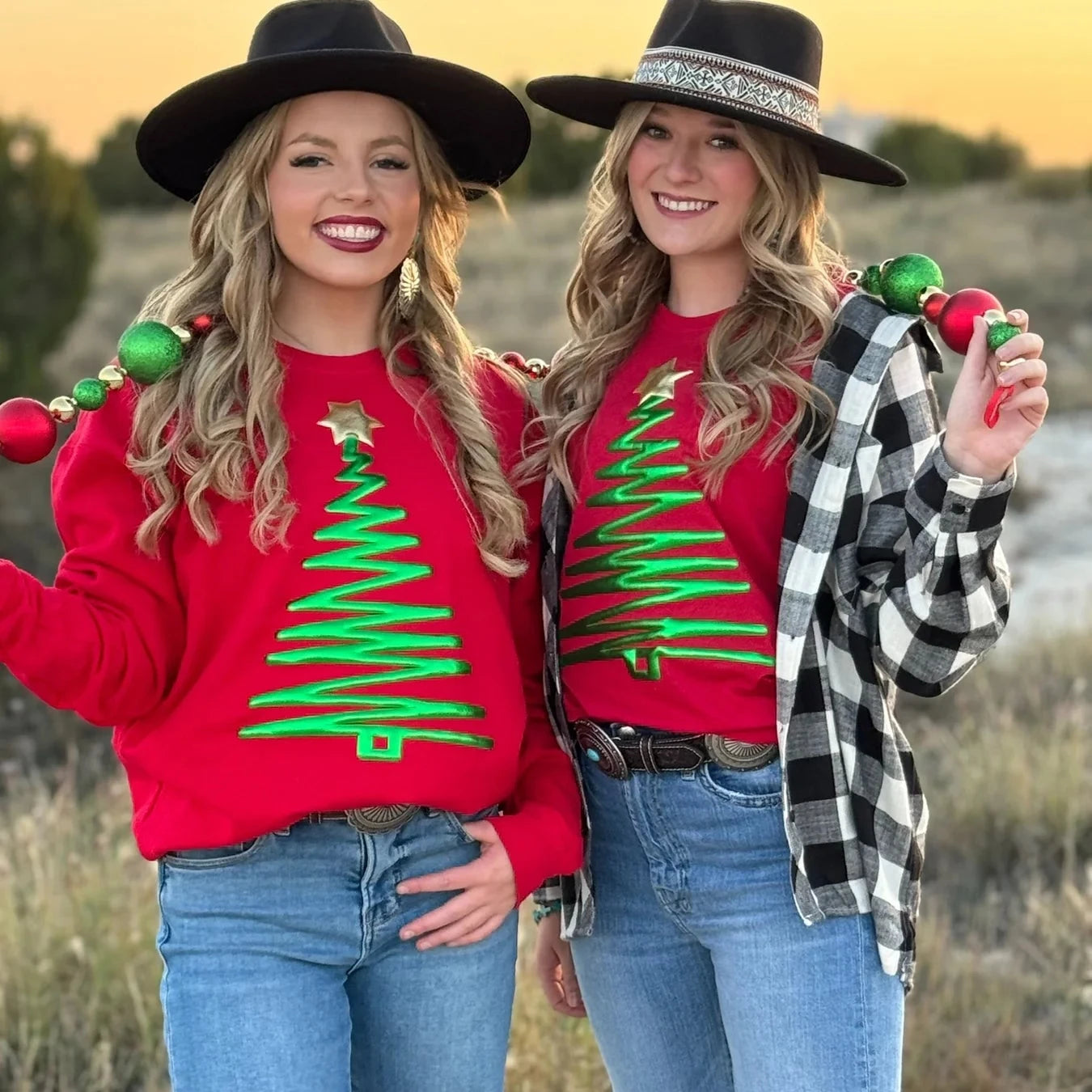 Puff Christmas Tree on Sweatshirt